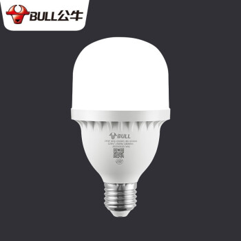公牛 MQ-C020C-BS LED燈泡 無(wú)頻閃柱形燈 20W-E27螺口   6500K