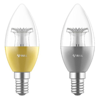 公牛MQ-D003B-BS銀色 蠟燭泡燈泡 3W-E14螺口 3000K(2個(gè)裝)